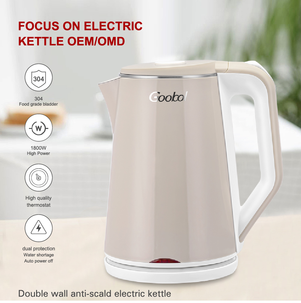 Ss Price Stainless Steel 1.7l Home Health 1.8l Double Wall Boil Water Cooker Cordless Fastest Boiling Electric Kettle