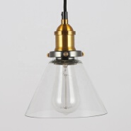 Vintage Clear Glass Funnel Filament Personality Dining Room Pendant Light