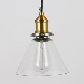 Vintage Clear Glass Funnel Filament Personality Dining Room Pendant Light