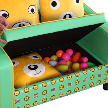 Colorful and good quality kids storage sofa kindergarten furniture