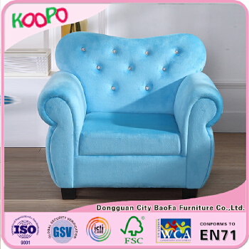 Sky blue color new design fleece children armchair kids sofa for children bedroom decoration furntur