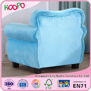 Sky blue color new design fleece children armchair kids sofa for children bedroom decoration furntur