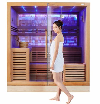 China Sauna Manufacturer Noble Design Multi Colors Jade Light Dry Sauna House M-6055