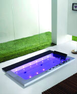 Monalisa for two people colorful romantic waterfall LED drop-in modern colored bathtubs