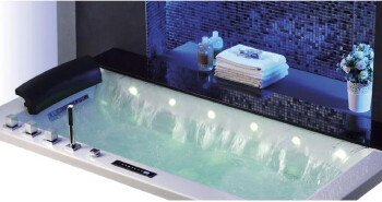 Monalisa for two people colorful romantic waterfall LED drop-in modern colored bathtubs