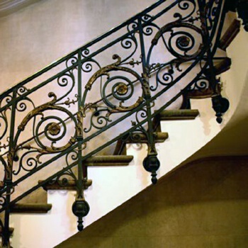 Cast and wrought iron material glass handrails raling for new house decoration