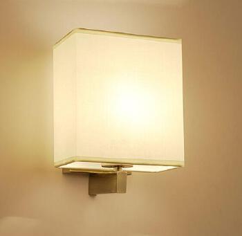 Brown Fabric Paper Vintage Square Wall Lights Indoor Wandlamp