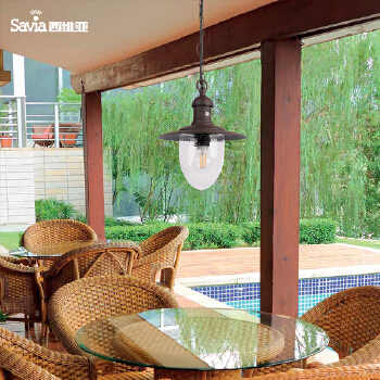 Vintage Style 220V Waterproof Aluminum Outdoor Pendant Lamp 