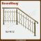 grand gold color vertical and horizontal steel pipe stair handrail 