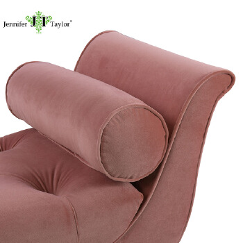 Bedroom furniture velvet upholstery bed end bench with two pillows