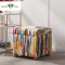 Modern Colorful Seating Storage Cube Ottoman Fabric Upholstery Foot Rest Stool