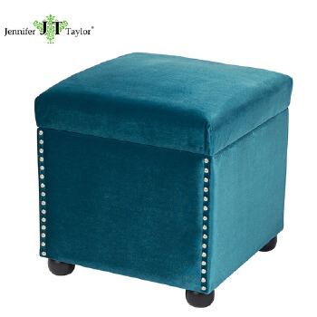 Velvet cube storage folding ottoman