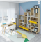 FoShan Factory Modern Design Movable Bookcase Shelf Book Cabinet With Study Table home furniture