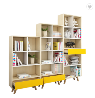 FoShan Factory Modern Design Movable Bookcase Shelf Book Cabinet With Study Table home furniture