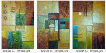 Housing furniture 3 panel hand painted easy abstract canvas oil painting for wall decoration