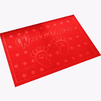 Embossed polyester material PVC backed cheap door mat synthetic mat