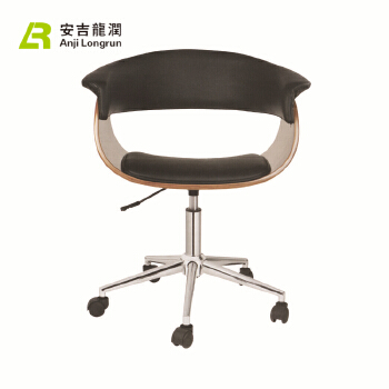 New Black Safe PU Bent Plywood Chair for Children