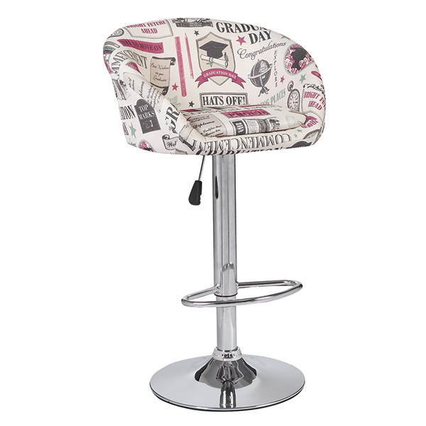 British style swivel PU leather back home center bar chair for living room