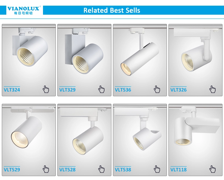 VIANOLUX best sell led cob track light 10w 20w 30w 35w 40w led track lamp
