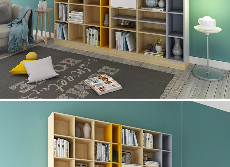 Contemporary and Modern Style Open Bookcase Home Corner Study Room Furniture Wooden Storage Shelves