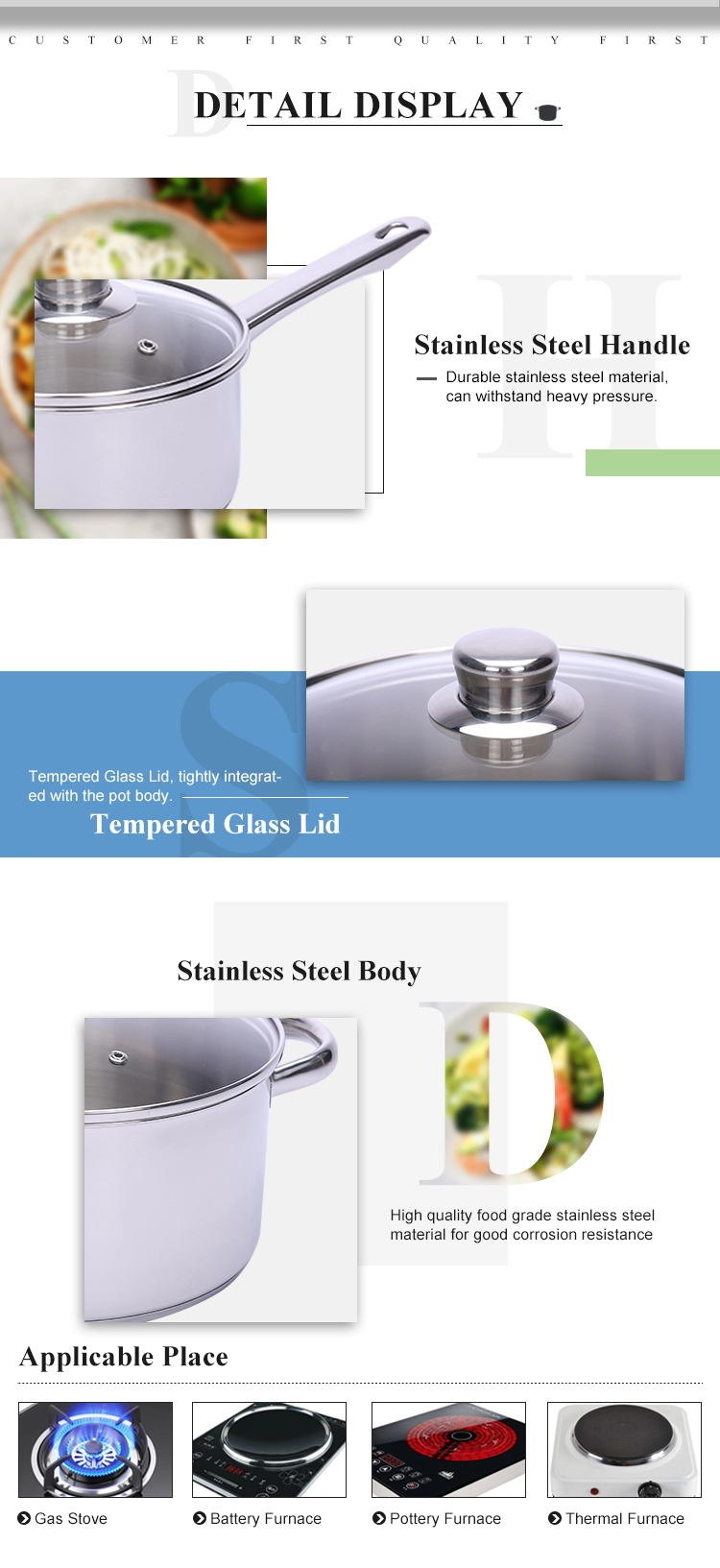 Better Quality Induction Bottom Stainless Steel Cookware Set