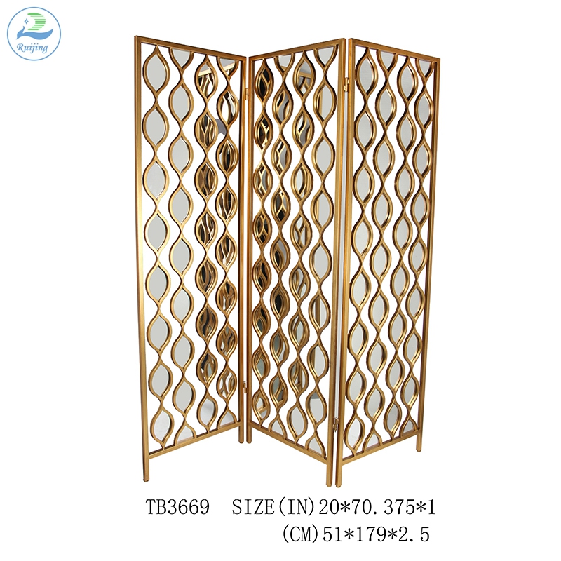 Hotel Decorative Room Divider Screen with Mirror