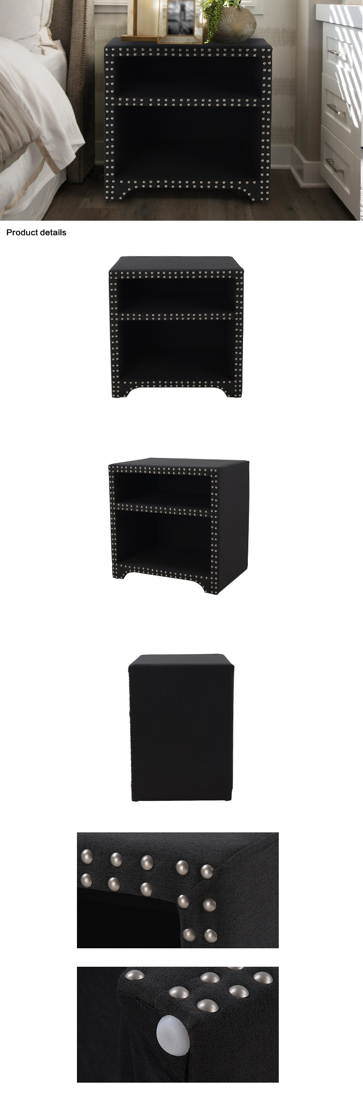 Jennifer Taylor high quality self design black bedside table