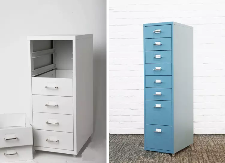 Luoyang ZHUOFAN factory steel cabinet small 6 drawers office desk side cabinet with wheels