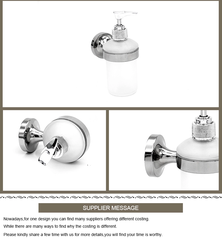 Stainless steel bathroom accessories Glass hand soap dispenser bottle