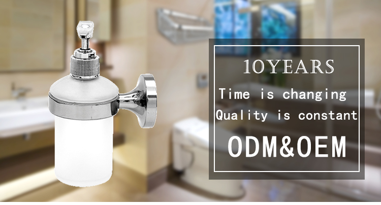 Stainless steel bathroom accessories Glass hand soap dispenser bottle