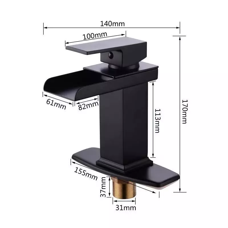 Contemporary Bathroom Basin Faucet Sink Single Hole Waterfall Spout Brushed Nickel Face Basin Mixer