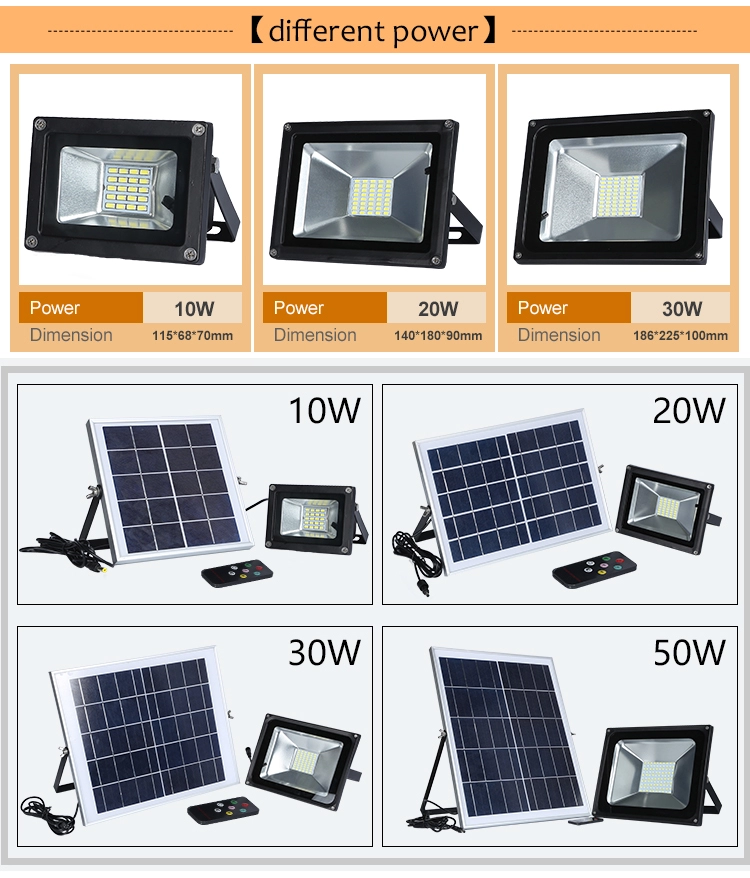 IP65 outdoor waterproof 10w led solar flood light with remote control