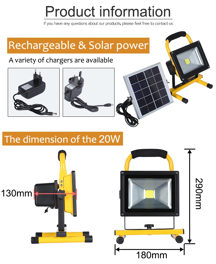 High power ip65 waterproof outdoor solar panel 50watt led flood light