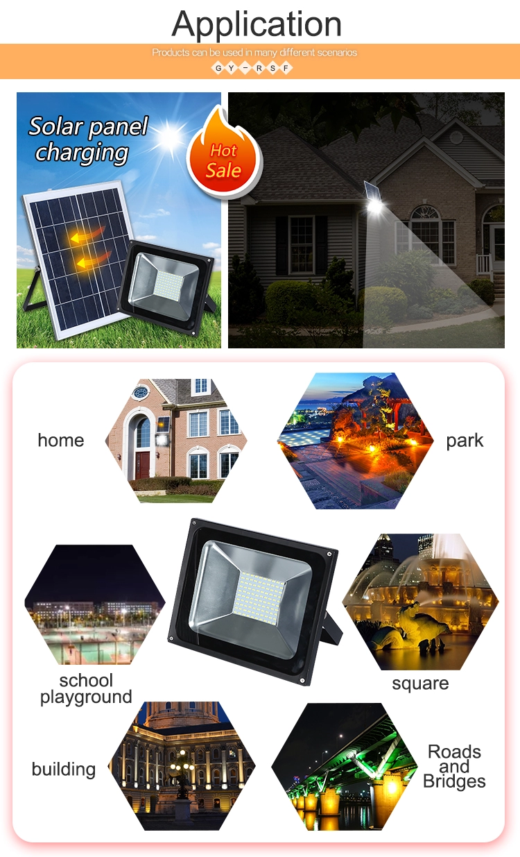 IP65 outdoor waterproof 10w led solar flood light with remote control