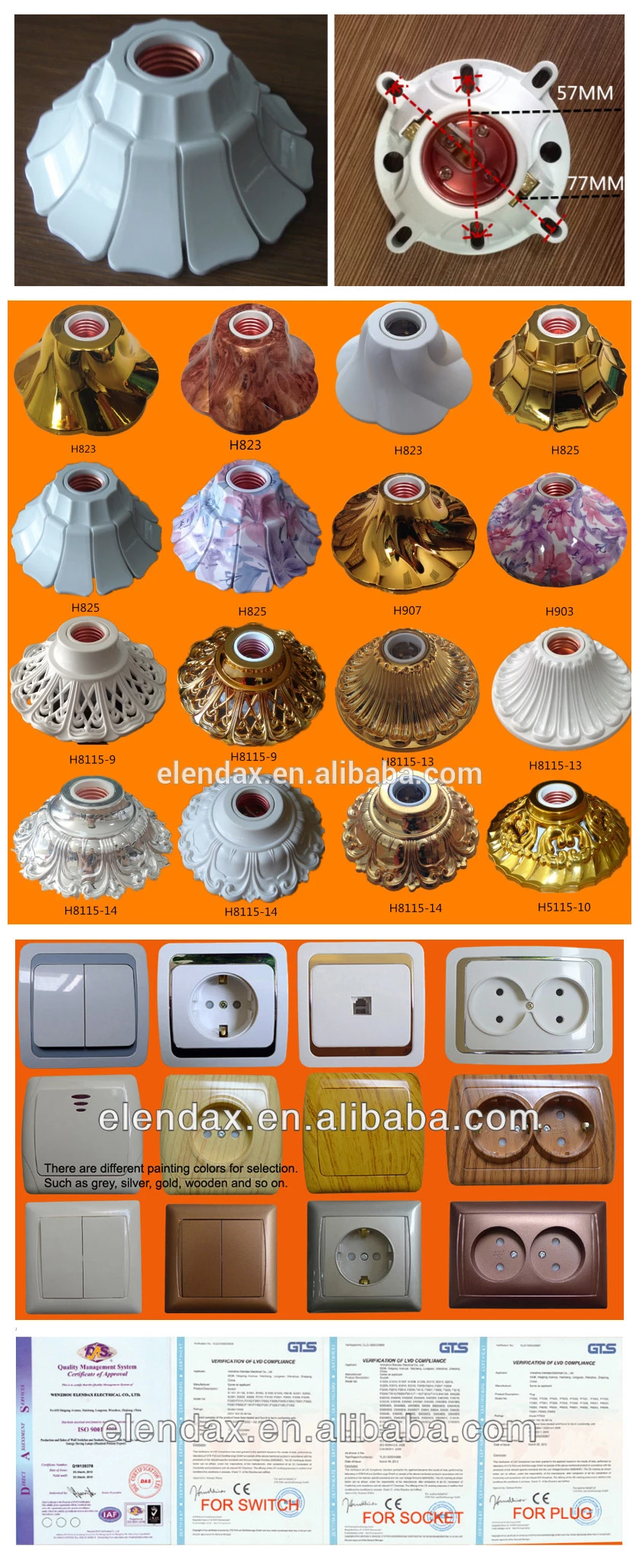 H825 ABS factory B22 E27 lamp holder