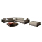 black color 7pcs outdoor rattan furniture sofa patio wicker sofa sets 
