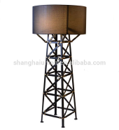 Industrial decorative metal steel big floor lamp with fabric shade  F2023