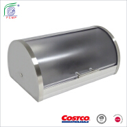 Kitchen decorative plastic roll top bread box stainless steel 