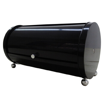 Decorative round shape black powder coating metal French Bread Box 