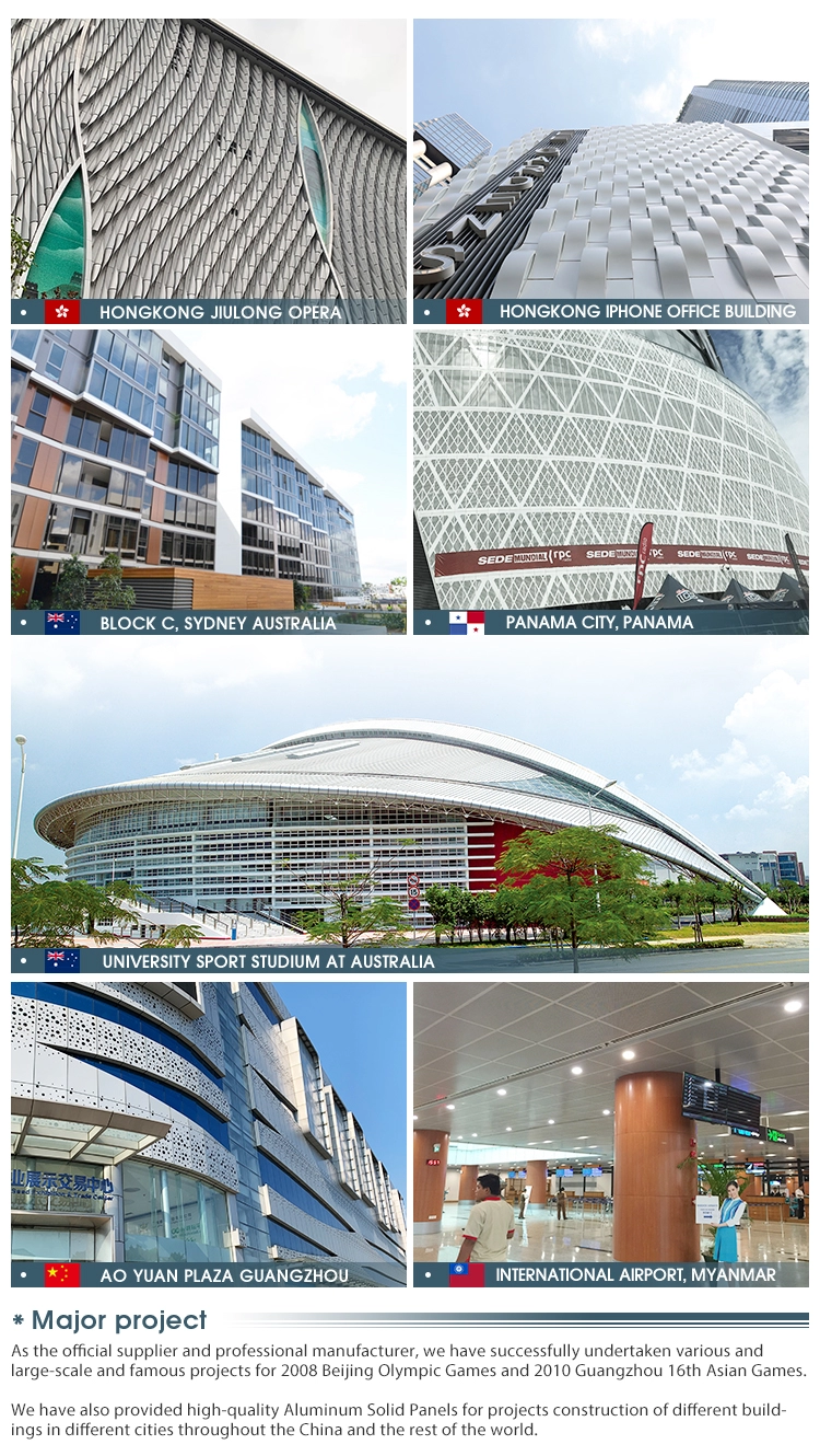 Modern CNC Cutting Aluminum Panels Exterior Building Facade