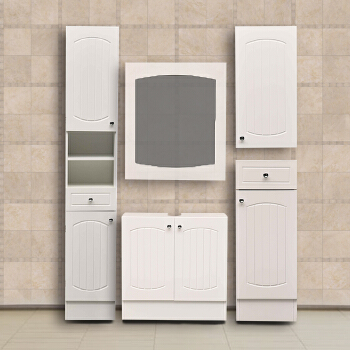 Modern Simple Design Waterproof Vanity Mirror MDF Bathroom Cabinet 