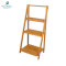 100% Bamboo Material Standing Beside Ladder Rack 3 Tier Bamboo Shelf 