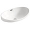 HY-5073 Hotel bathroom design white color semi-counter wash basin sink