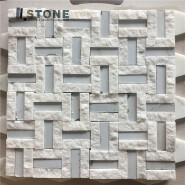Stone brick Wall Tile Decoration Mosaic Panel white