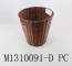 plastic rattan with iron frame round bin