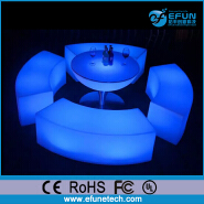 innovative outdoor/indoor decorative illuminated led plastic chair and round table 