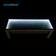 new arrival tempered glass color led infinity mirror table 