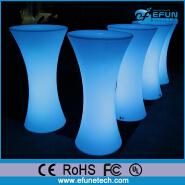 White plastic rechargeable RGB color night club/KTV led portable cocktail bar