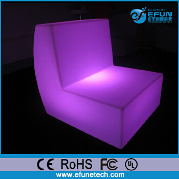 rgb color glowing luminous bar long chair,outdoor led plastic beach chair 