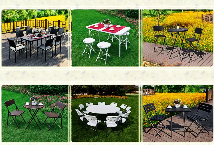 Garden tables with wooden design